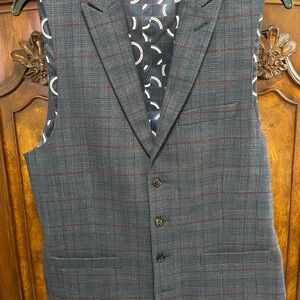 Murano Gray and Brown Checkered Vest